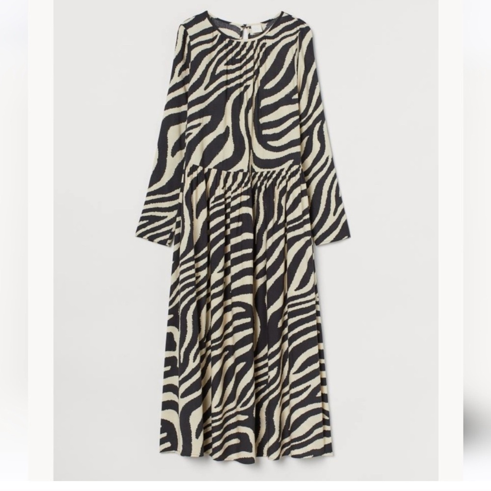 H&M Zebra Print Black and Tan Women's Dress